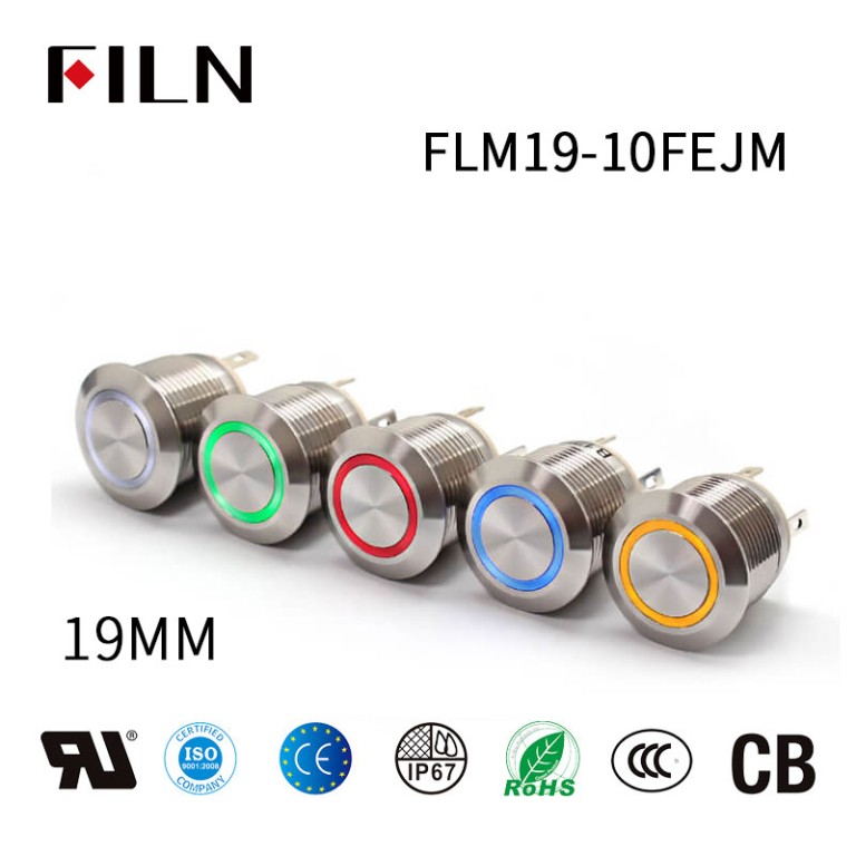 12v 순간 스위치가 정상적으로 닫혀 있음 순간 푸시 버튼 램프 스위치 19MM 새로운 전등 스위치