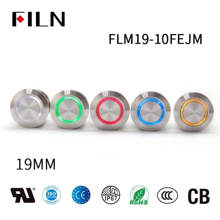 no/nc 순간 푸시 버튼 스위치 순간 푸시 버튼 램프 스위치 19MM 새로운 전등 스위치