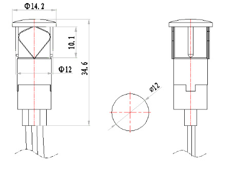 12mm 220v 냉동 장비 플라스틱 표시 등