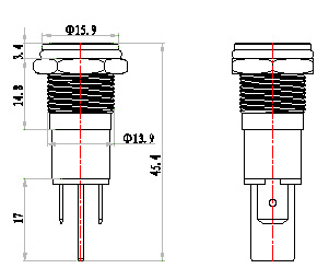 14MM 110V waterproof ip67 green led metal indicator light