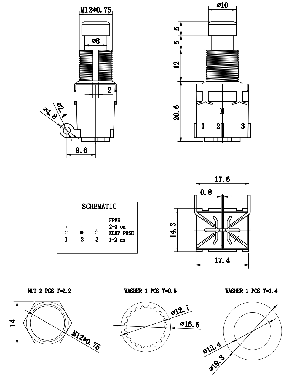 3PIN foot guital siwtch