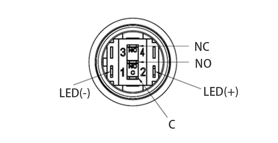 ON OFF 스위치의 세 가지 범주: 스위치 푸시 버튼 ON OFF 19MM 5PIN 금속 Push button switch terminal
