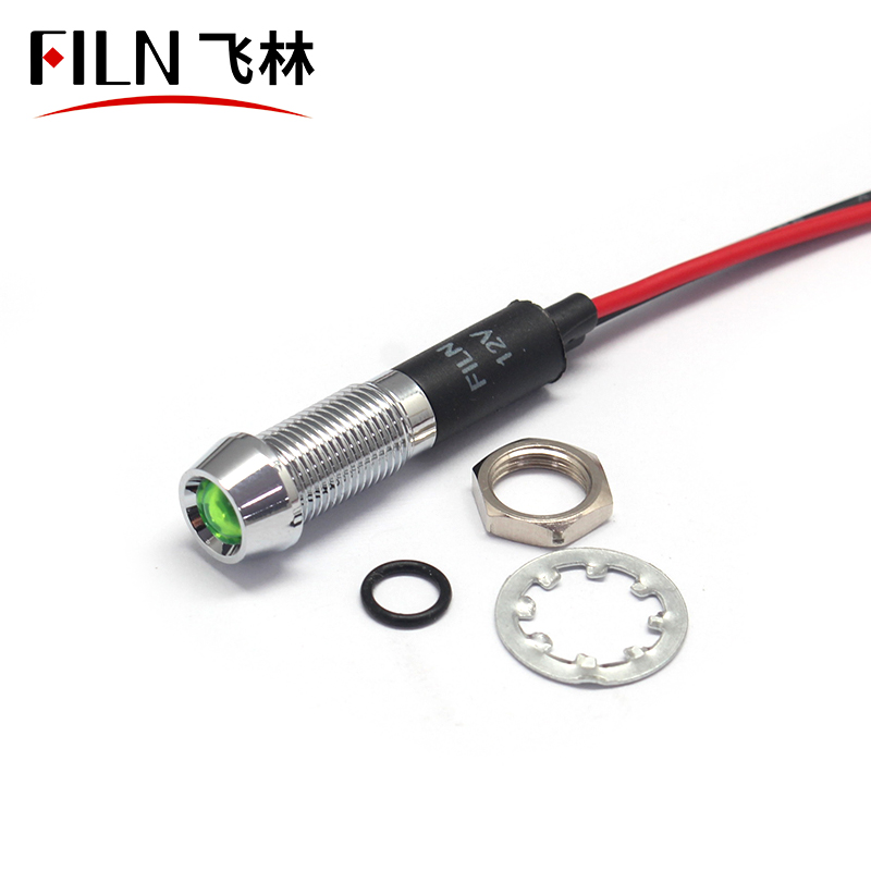 Convincing 8mm Red Green 12v Led Pilot Light With Cable indicatorlight