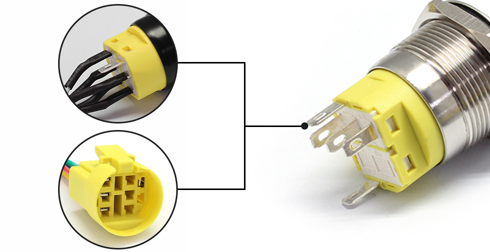 Button switch wiring method
