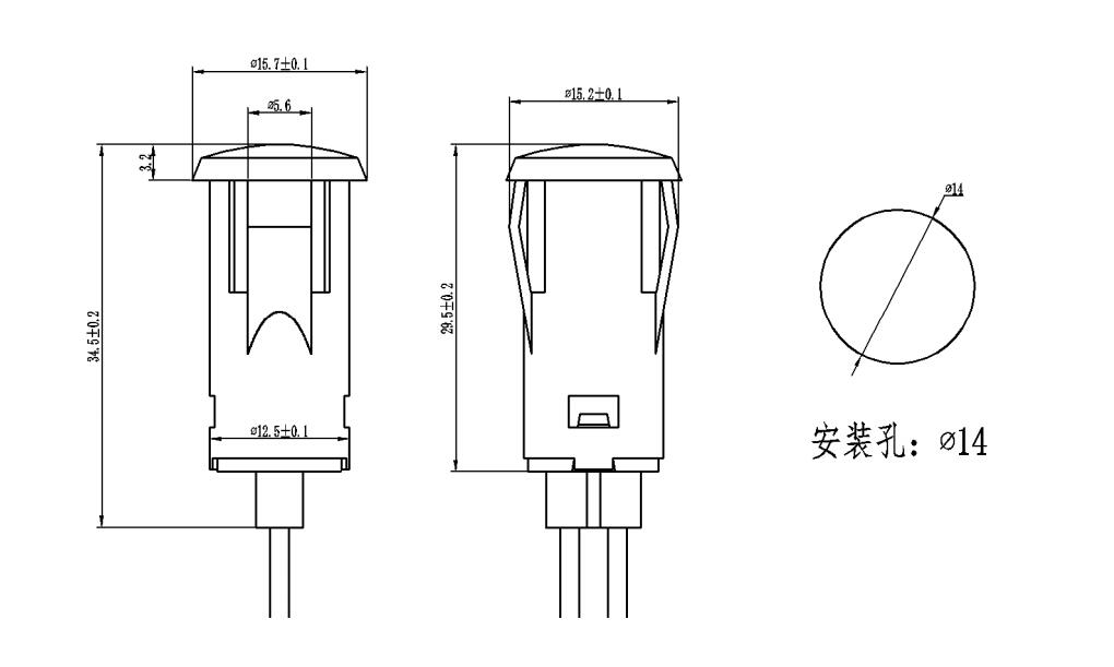 14mm 12V 220V 110V LED 표시 등