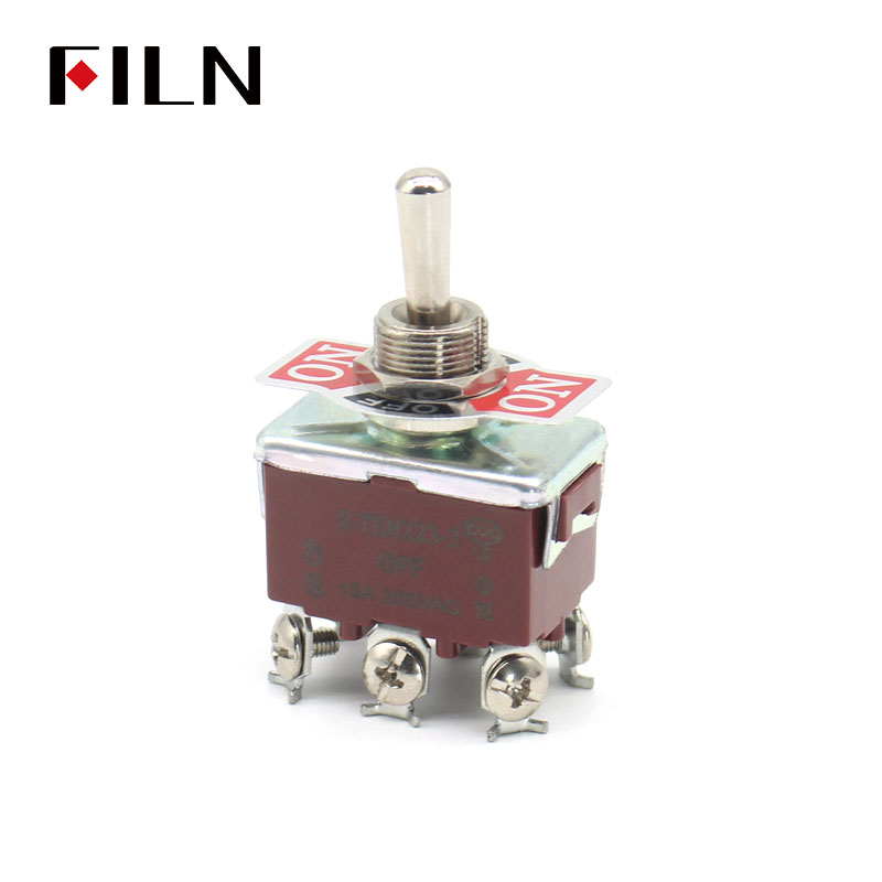 6 prong 1322 250V 30AMP ON OFF ON black METAL toggle switch toggle switch for car 250v toggle switch metal toggle switch