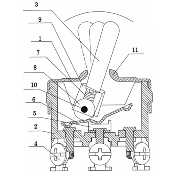 FILN 15A 12V IP67 Red Green ON-OFF-ON Waterproof Boat Toggle Light Switch