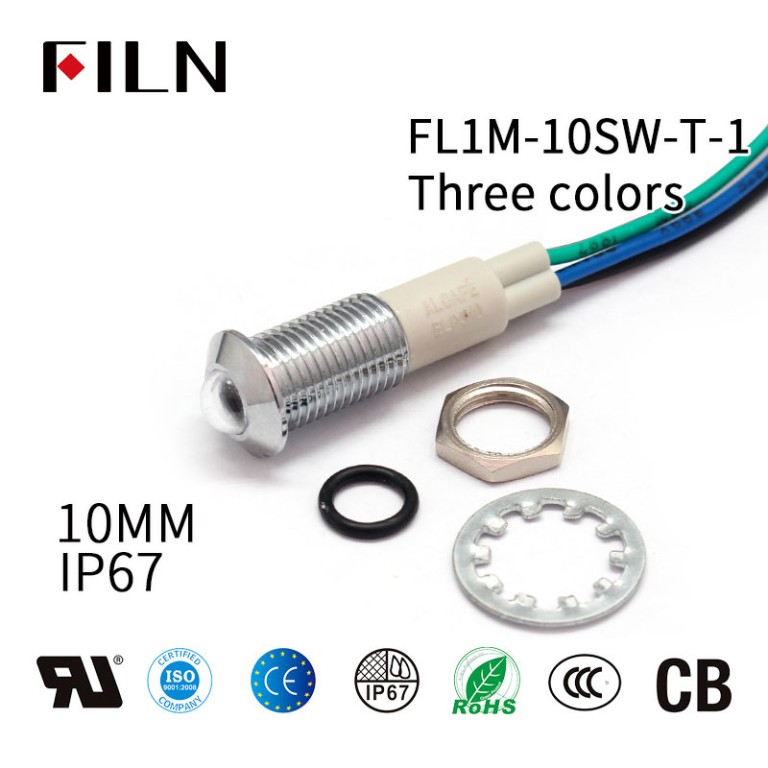 10mm-double-color-indicator-light-4 10mm Red Green Blue Three Colors 12V Red Indicator Light