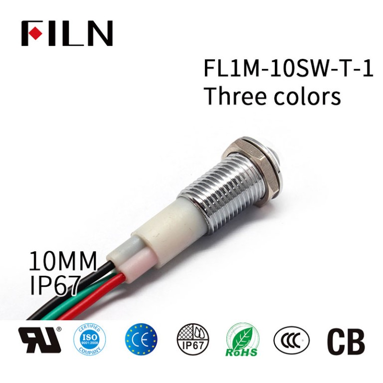 10mm-indicator-light-5 10mm Red Green Blue Three Colors 12V Red Indicator Light