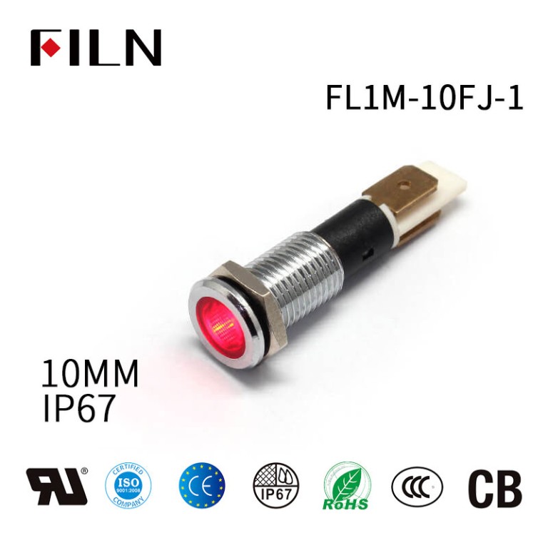 FILN 10MM Luz indicadora de alimentación Luz de señal LED azul 240V