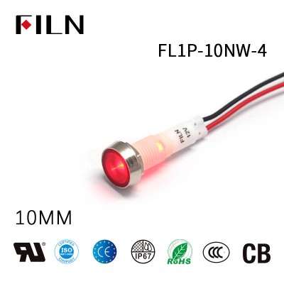 10-миллиметровый красный светодиодный индикатор IP68 Wine Cooler Plastic 12V