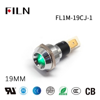 19mm Metal 12V LED Indicator Light With Reflector