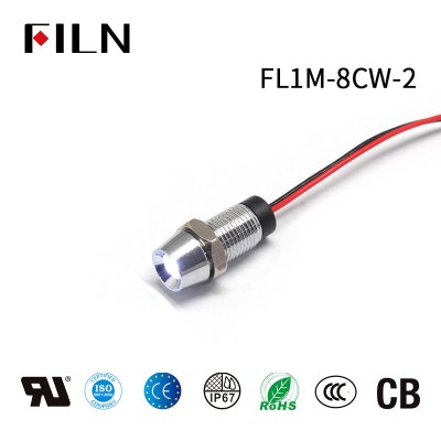 8MM-omskakelaar FILN 12 Volt LED-aanwyserligte