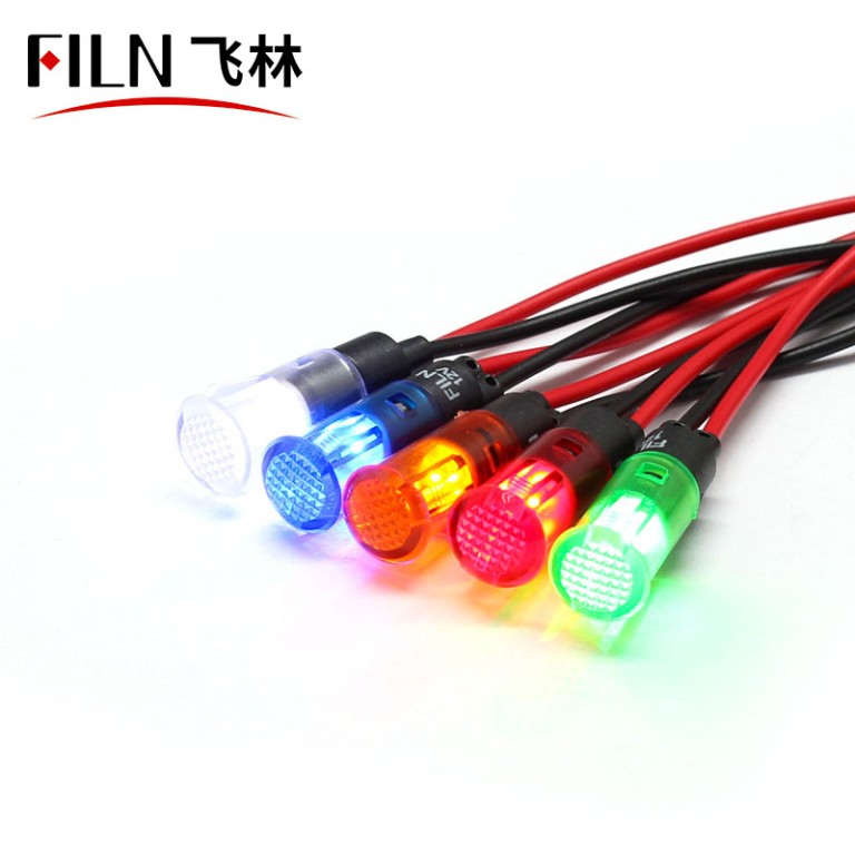 8MM 12V Clip-on LED ไฟแสดงสถานะสีขาวพลาสติก