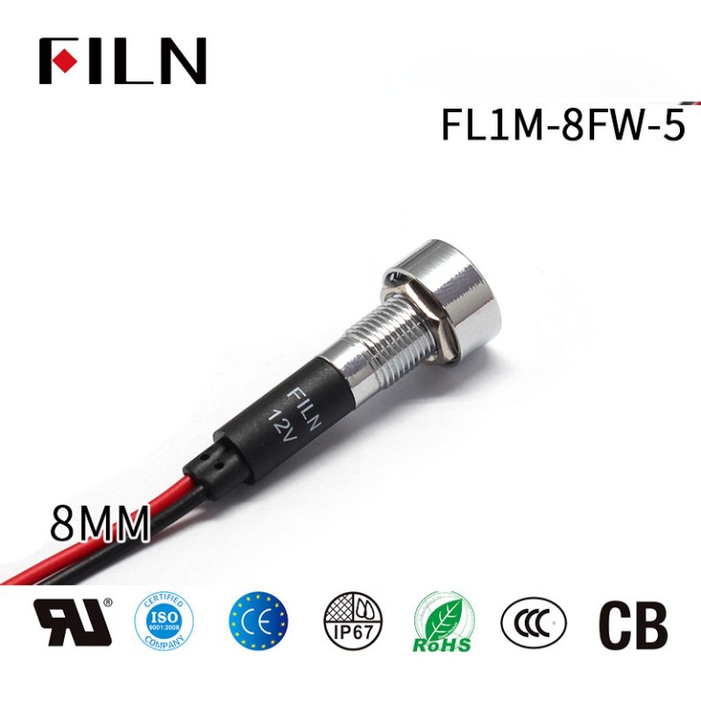 12v-indicator-light 8mm 12V Metal Vending Machine Blue LED Indicator Light