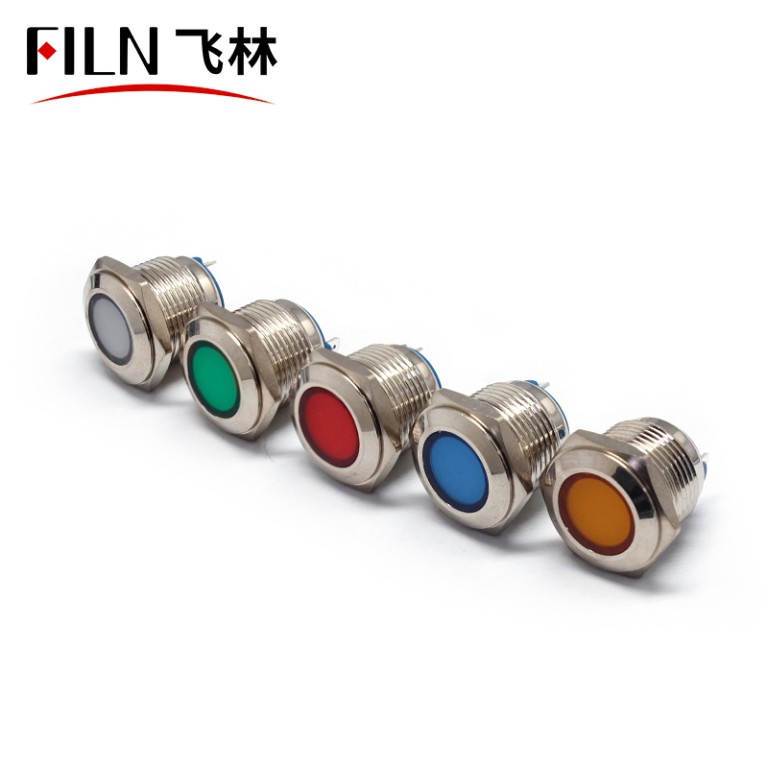 12v indicator ligjt 16MM 12V LED Good Price Switch with Red Indicator Light