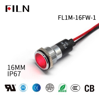 16MM RED LED Bicycle Panel Indicator Light 220V