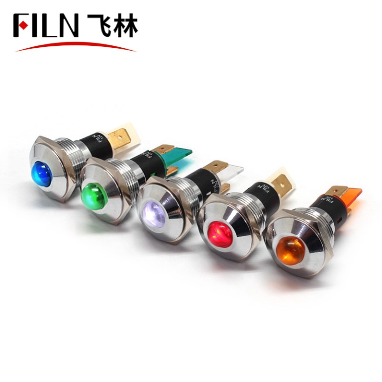 Lámparas indicadoras para paneles-FILN Luz indicadora de metal de 19 mm 220 V