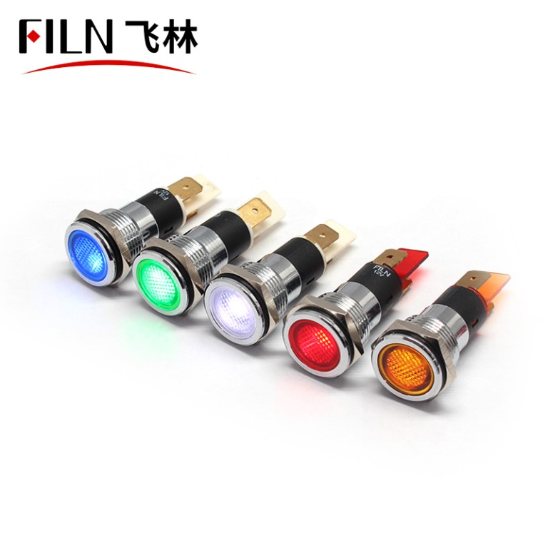 220v indicator ligjt 16MM 220V FALT Head IP67 Metal Indicator Light