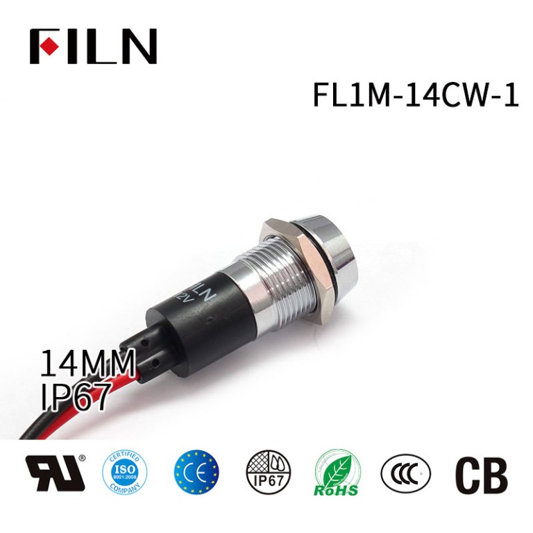 14mm LED Metal Pilot 24V LED-aanwyserlig