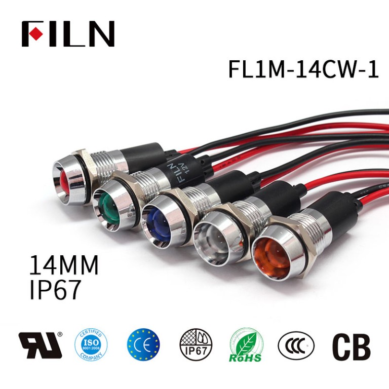 24v-metal-indicator-light 14mm LED Metal Pilot 24V LED Indicator Light