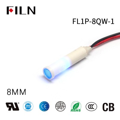 FILN ไฟแสดงสถานะ 28V 8MM ไฟ LED พร้อมสายไฟ