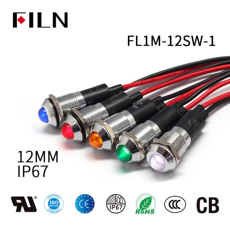 Luz indicadora de metal LED 12V de Filn 5MM