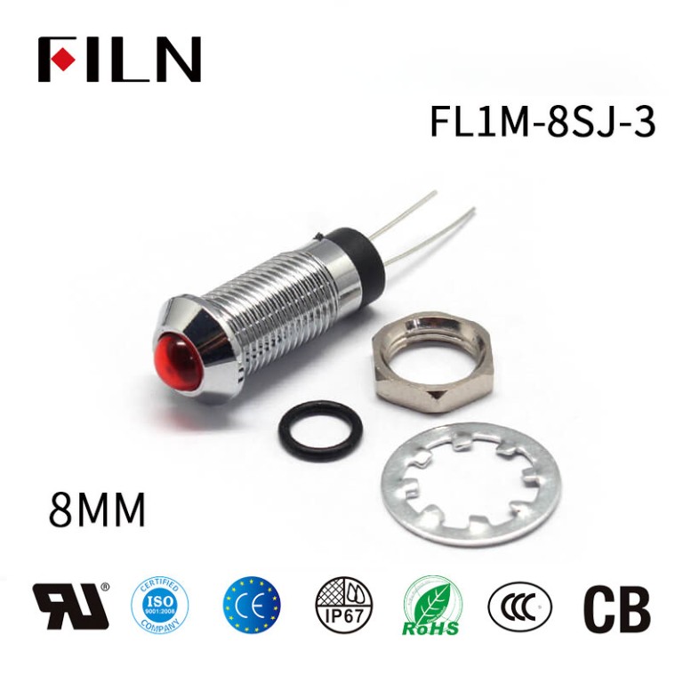 6V-indicator 8mm Mini Good Price IP67 277V Indicator Light
