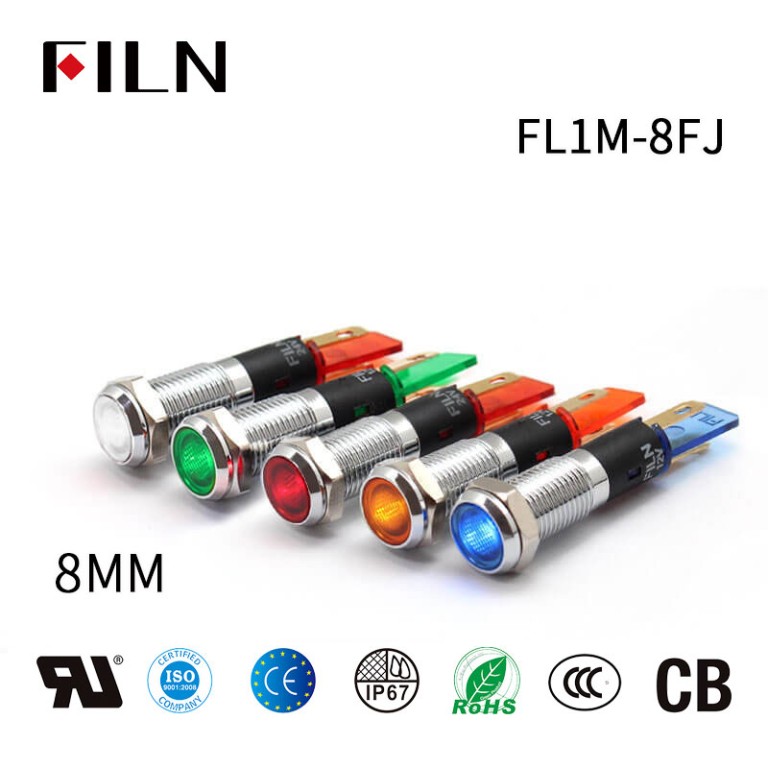 6V-machine-indicator-lights 8mm 6V Bule LED Flat Head Filn Machine Indicator Lights