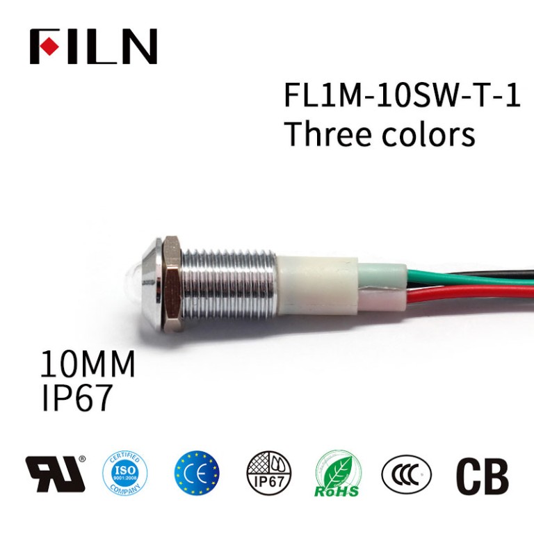 6v-indicator-light 10mm Red Green Blue Three Colors 12V Red Indicator Light