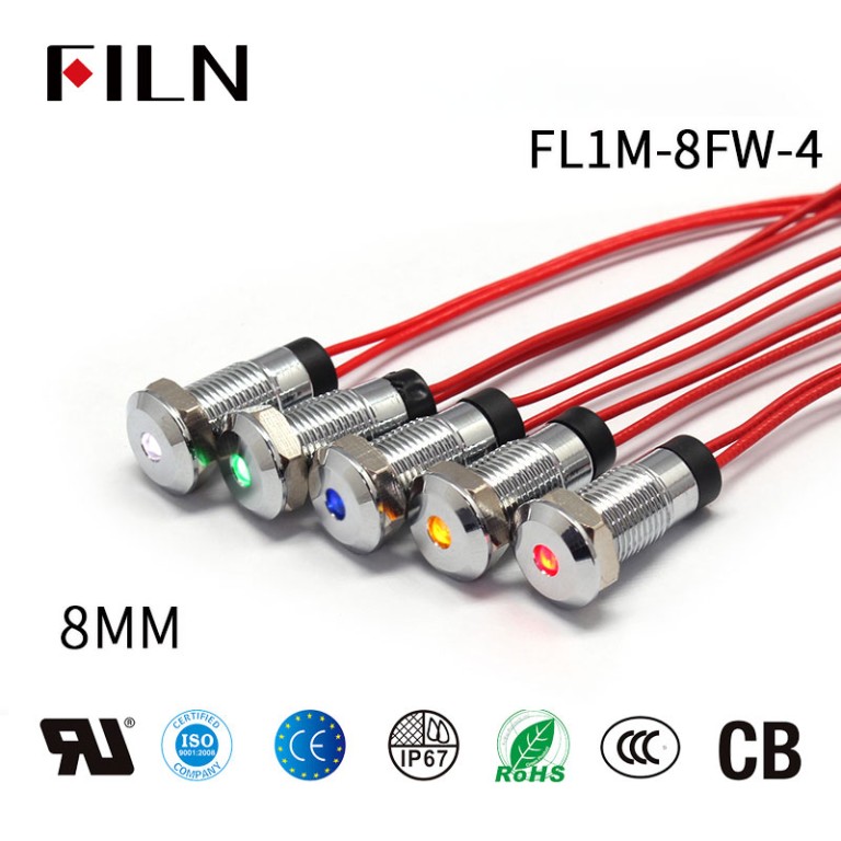 Indicatori luminosi del pannello FL8M-1FW-8 da 4 mm