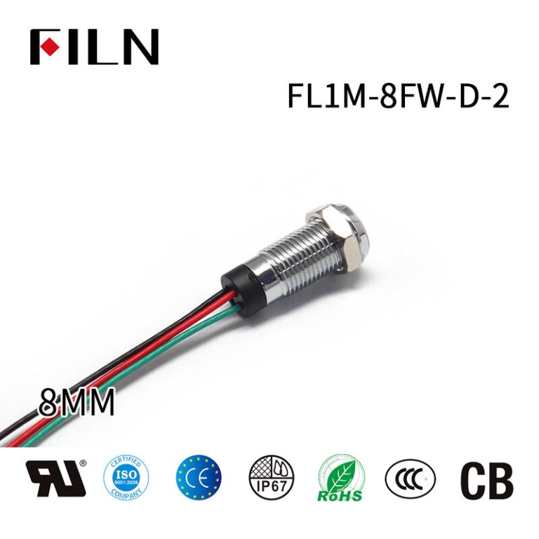 12V Common Anode Two-Color Red Green Metal Indicator Light