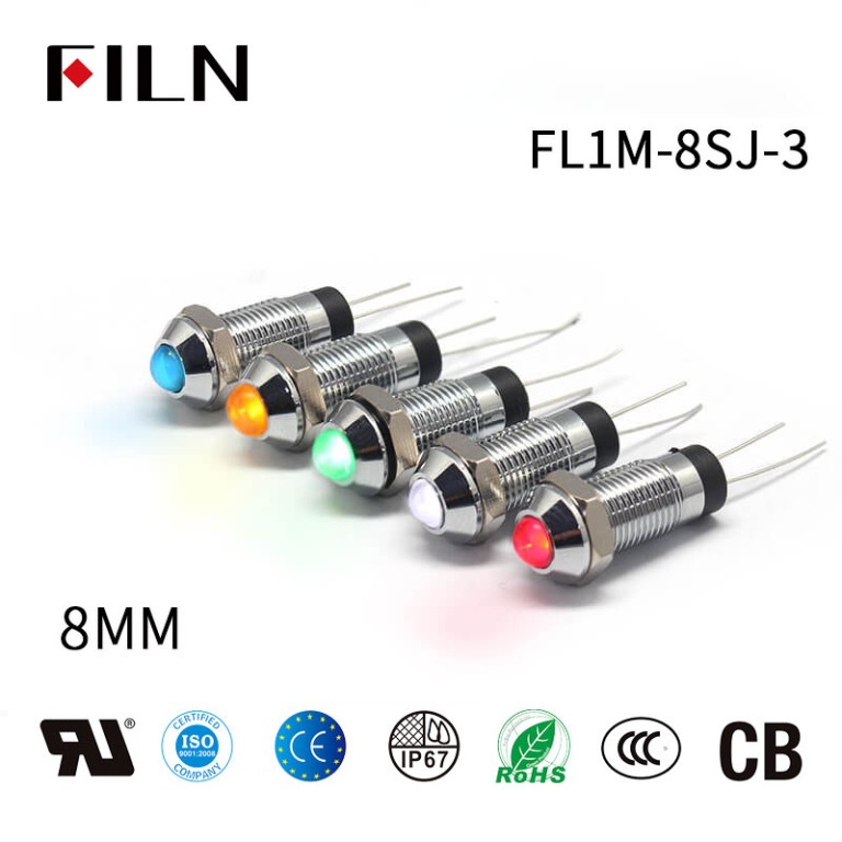 8mm-indicator-lights 8mm Mini Good Price IP67 277V Indicator Light