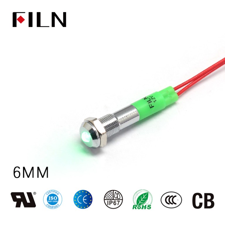 green indicator light 6MM 12V LED Green Indicator Light