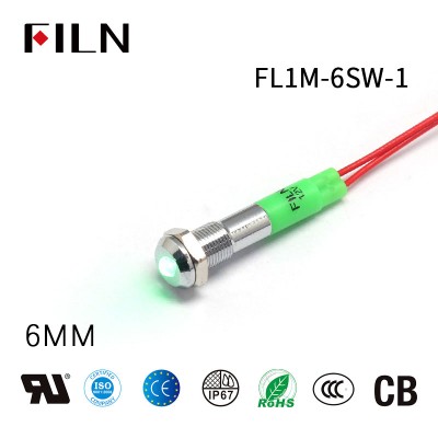 Indicatore luminoso verde a LED da 6 mm 12V
