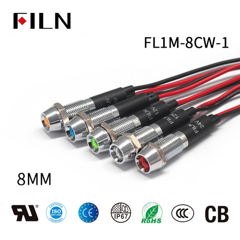 Induction-cooker-signal-light 8mm High Pressure IP67 LED Indicator Light 120V