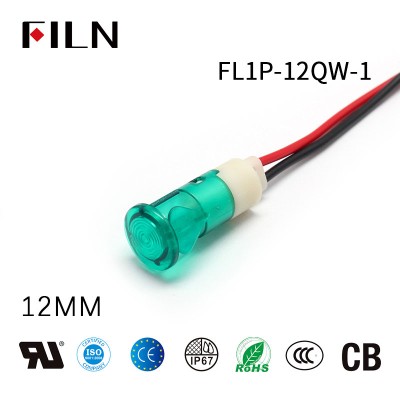 LED Indicator Pigtail Lights FILN 12MM 6-220V Indicator Light