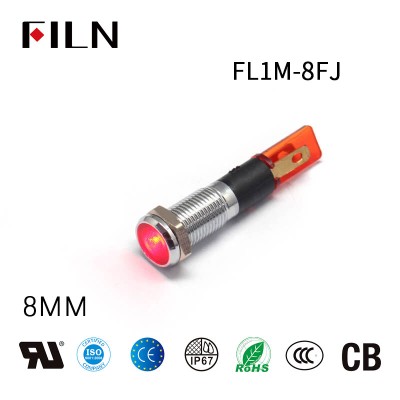 8mm 6V Bule LED Flat Head Filn ไฟแสดงสถานะเครื่อง
