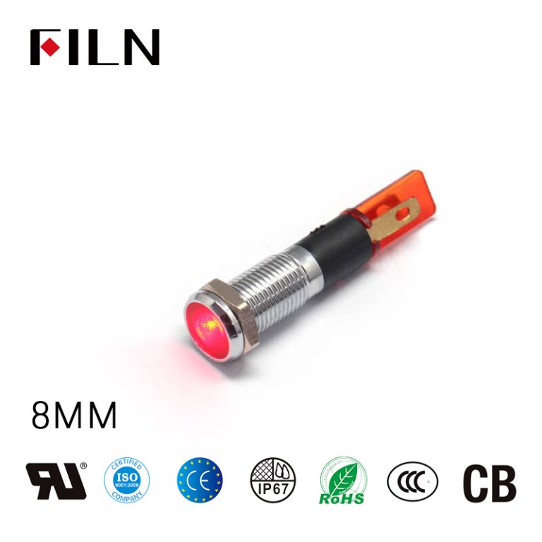 machine indicator lights 8mm 6V Bule LED Flat Head Filn Machine Indicator Lights