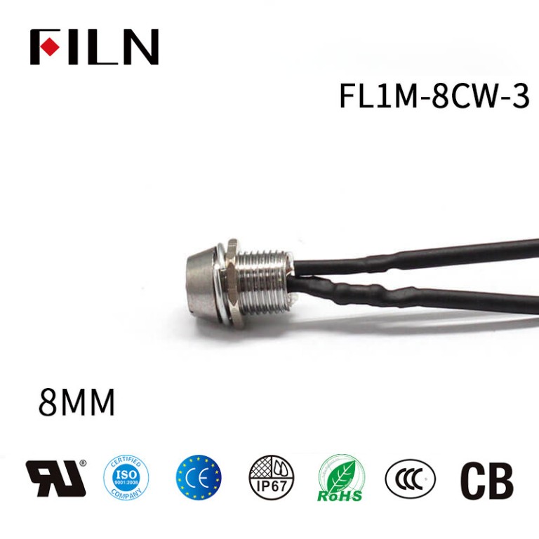 8mm FL1M-8CW-4 LED-aanwyserligte vir motors