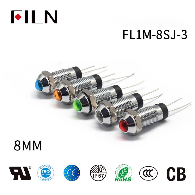 Muti-Color-Indicator-Light 8mm Mini Good Price IP67 277V Indicator Light