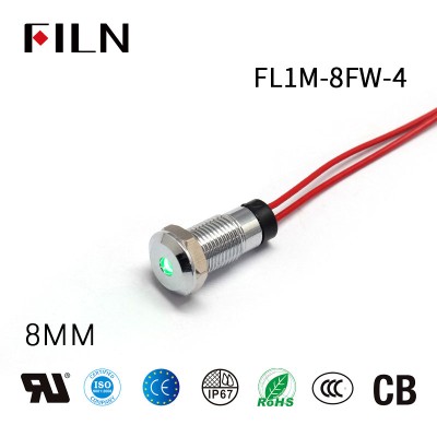 Luces indicadoras de panel FL8M-1FW-8 de 4 mm
