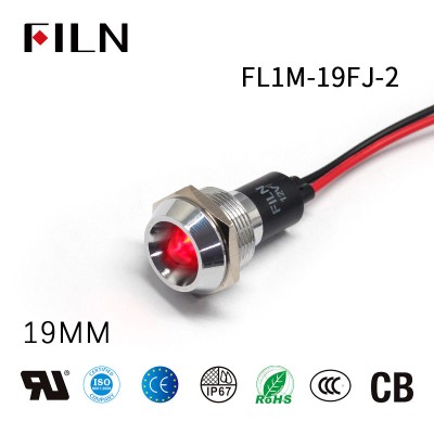 FILN 19MM 6V Paneel Metal Pilot Indicator Light LED Light