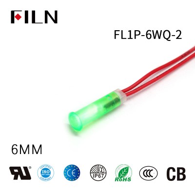 FILN ไฟแสดงสถานะวงแหวน 6MM ไฟ LED 3-250V