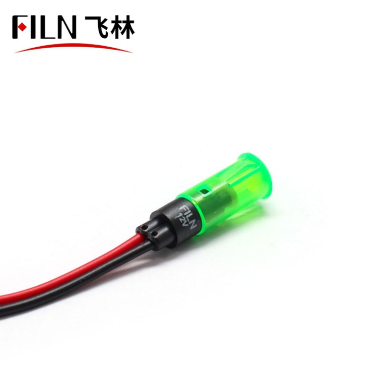 8MM 12V Clip-on LED ไฟแสดงสถานะสีขาวพลาสติก