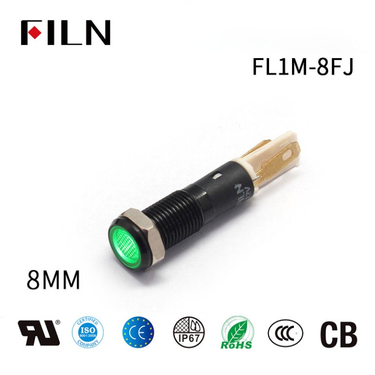 flat-head-indicator-lights 8mm 6V Bule LED Flat Head Filn Machine Indicator Lights