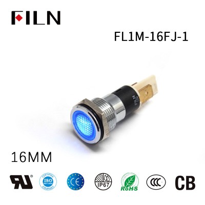 16MM 220V FALT 헤드 IP67 금속 표시등