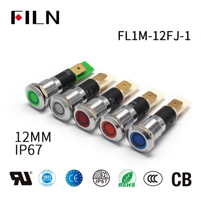 indicator-light-49 12MM Metal Red Washing Machine 220V AC Indicator Light