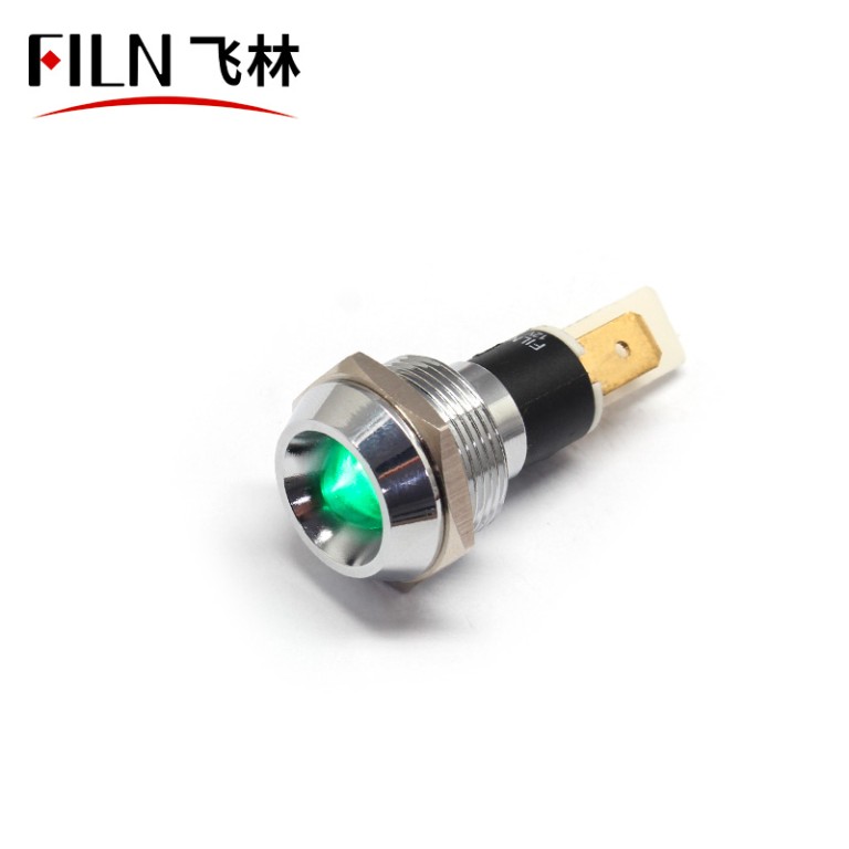 19mm Metal 12V LED Indicator Light With Reflector