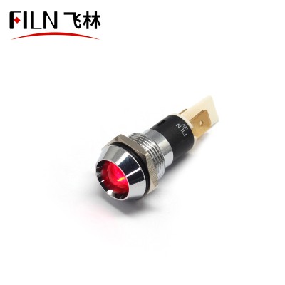 16MM 12v red led ip67 metal signal indicator light